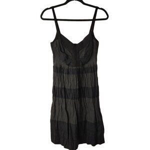 Charles Chang-Lima 100% Silk Sleeveless Tiered Little Black Dress Women's 2